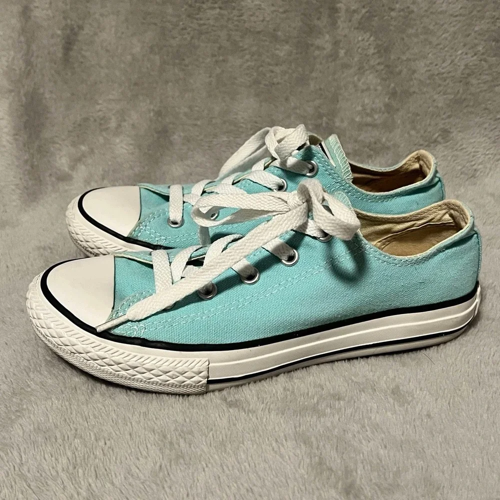 Converse All‎ Star shoes Unisex Youth Size 2 Turquoise Blue Low Top Sneakers